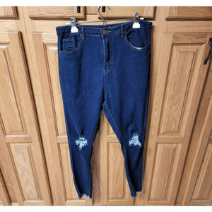 Boohoo Blue Women's Distressed Blue Jeans. Size 12